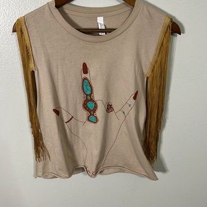 Fringe sleeve T